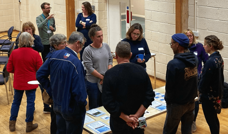 Local residents discuss renewable energy options for their neighbourhood
