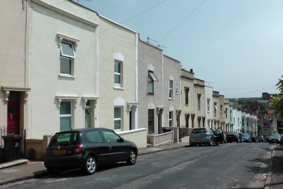 A street of terrace houses