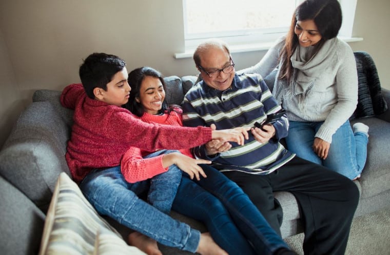 A photo of a multigenerational household
