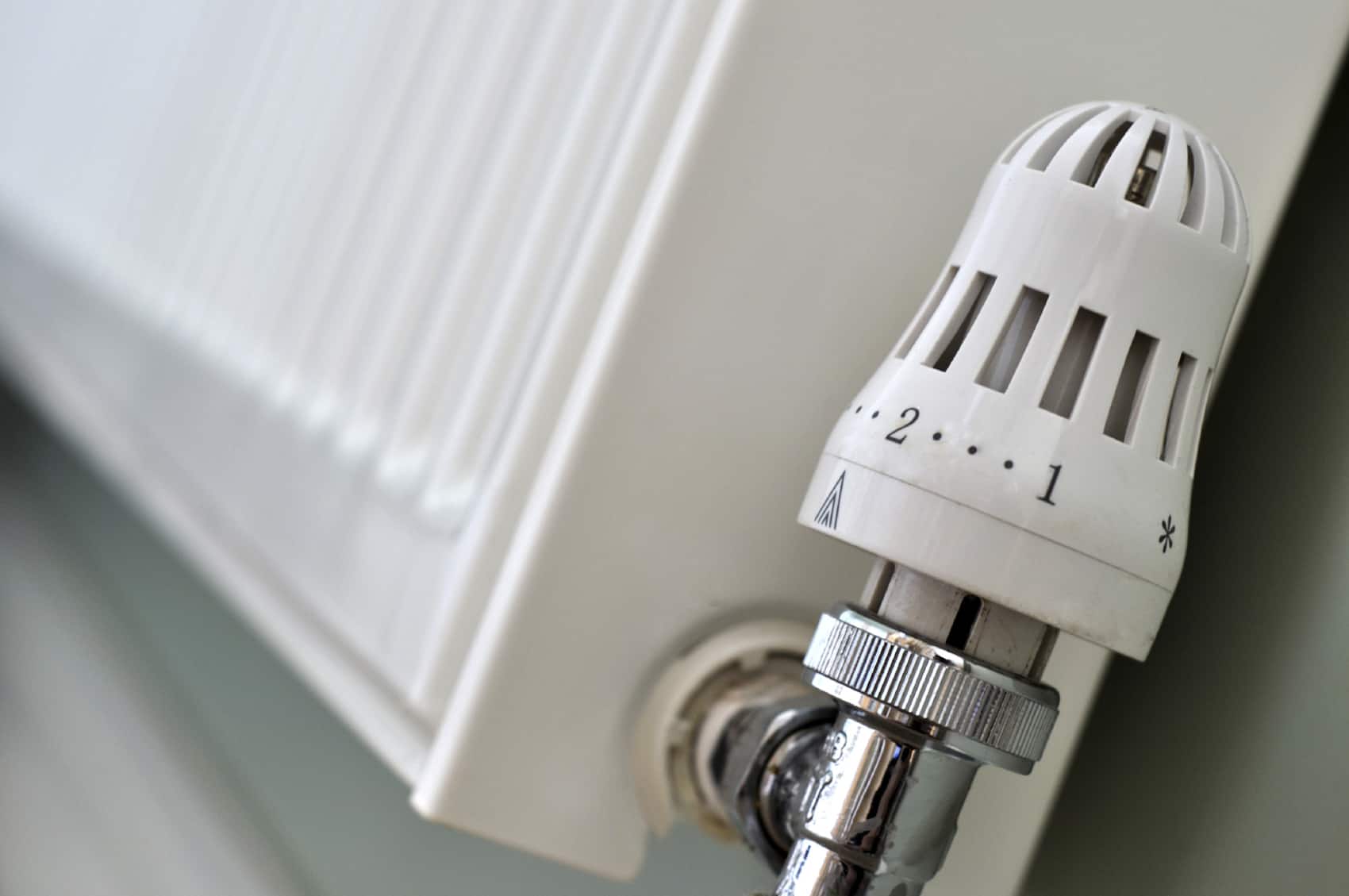 Close up of a thermostatic radiator valve