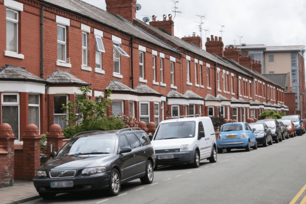 A row of Victorian terraced homes in Chester, UK