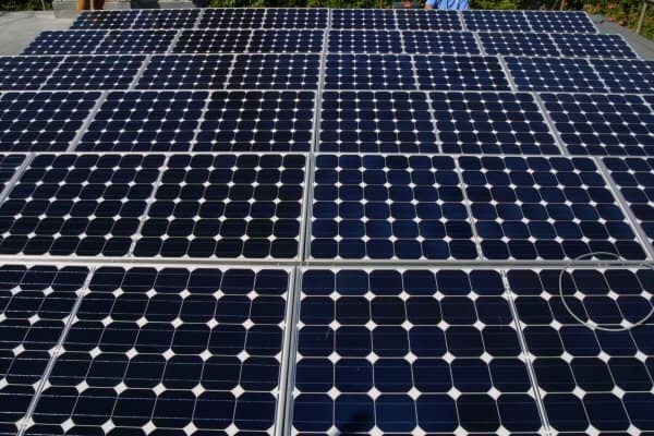 An array of solar panels
