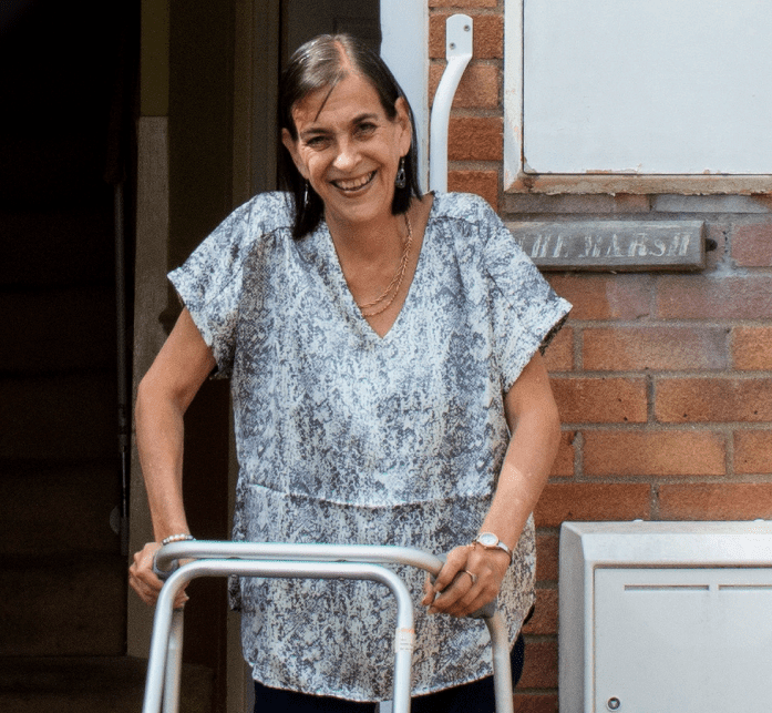 A photo of a woman with osteoporosis who was supported by WHAM
