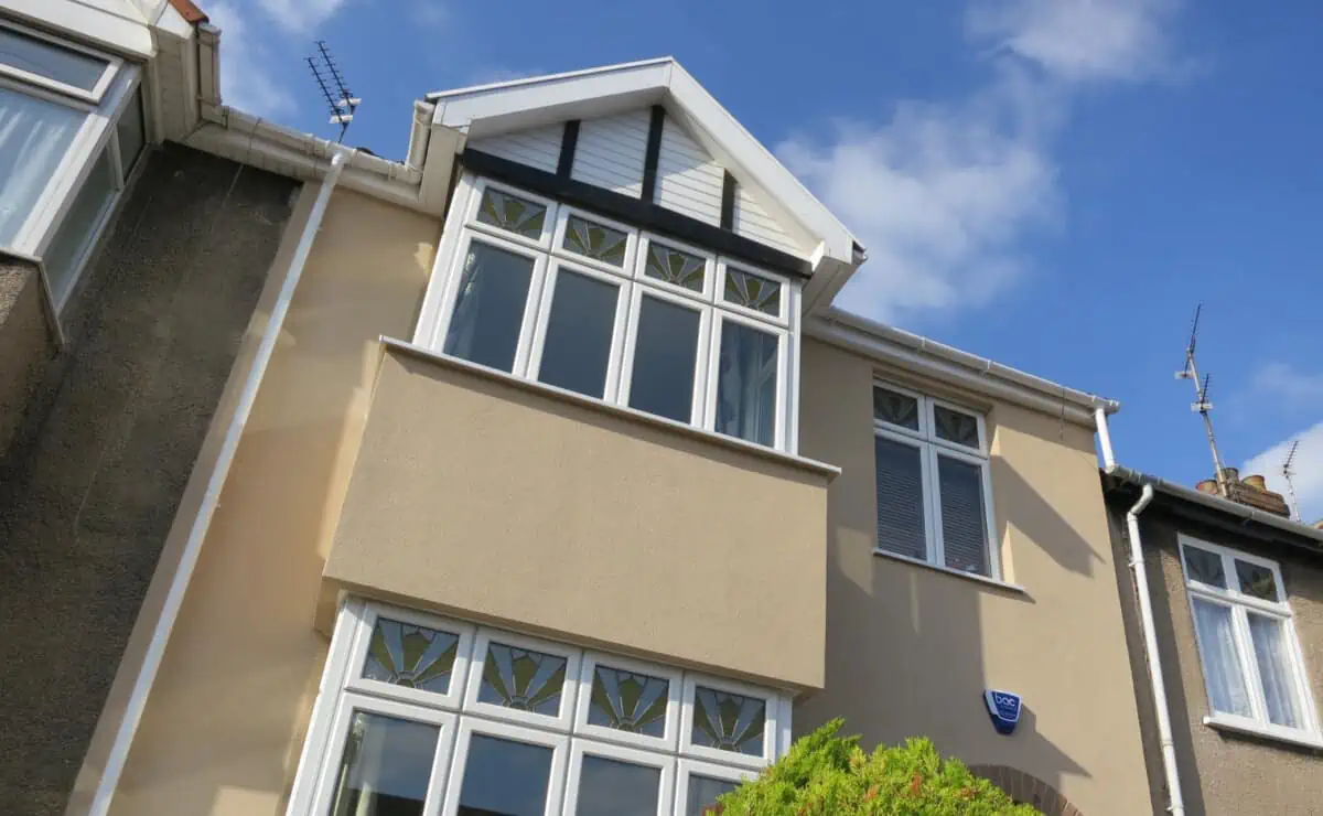 Smart-looking external solid-wall insulation applied to the front of a 1920s terraced house